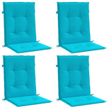 VidaXL coussins de chaise 4 pcs dossier bas tissu turquoise
