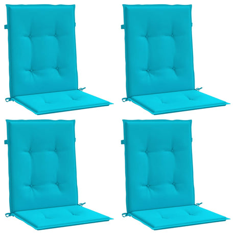 VidaXL coussins de chaise 4 pcs dossier bas tissu turquoise
