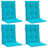 VidaXL coussins de chaise 4 pcs dossier bas tissu turquoise