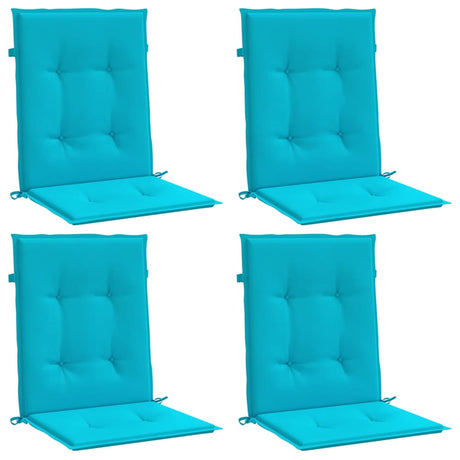 VidaXL coussins de chaise 4 pcs dossier bas tissu turquoise