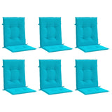 VidaXL coussins de chaise 6 pcs dossier bas tissu turquoise