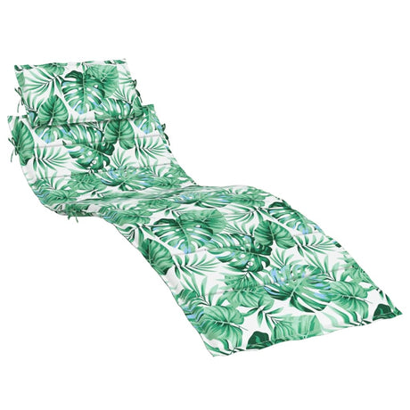 VidaXL coussin de chaise longue en tissu oxford à motif de feuilles