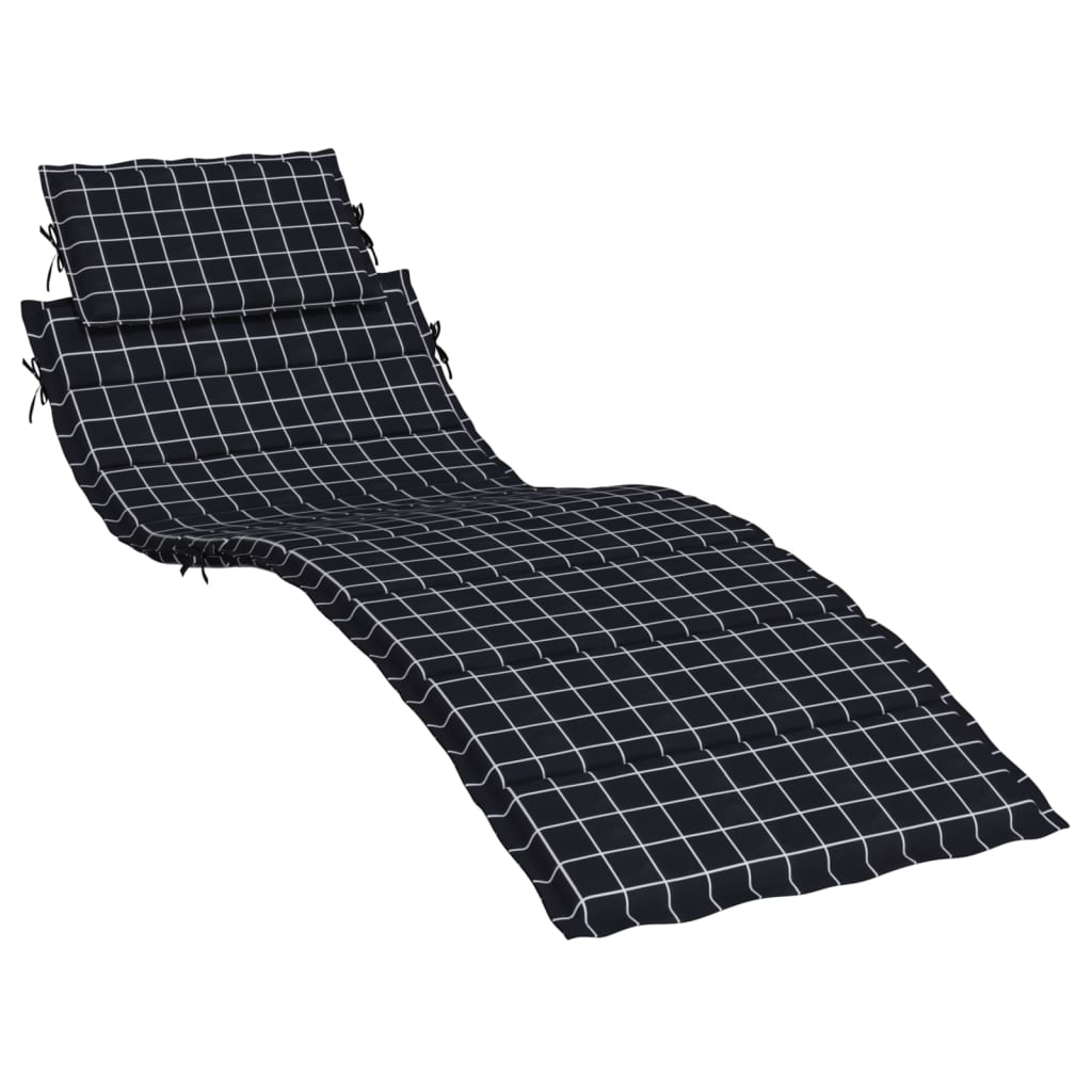 VidaXL Coussin de chaise longue motif diamant tissu oxford noir