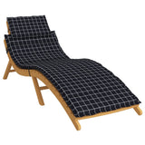 VidaXL Coussin de chaise longue motif diamant tissu oxford noir