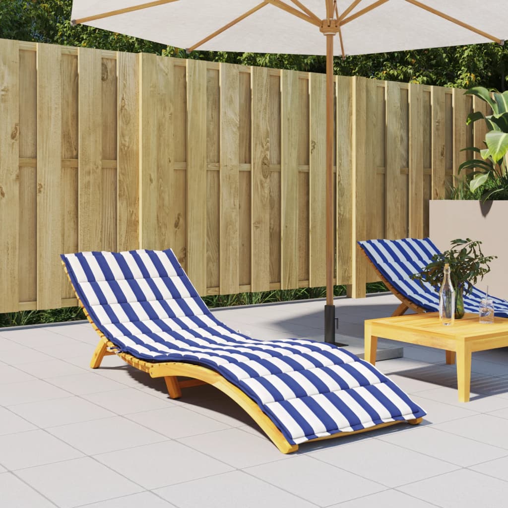 VidaXL Coussin de chaise longue tissu oxford rayé bleu et blanc