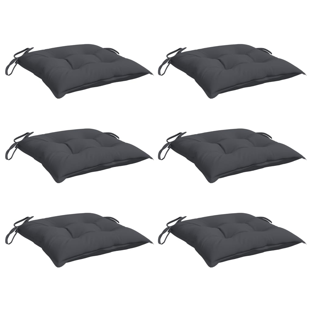 Vidaxx coussins de chaise 6 pcs 40x40x7 cm tissu oxford anthracite