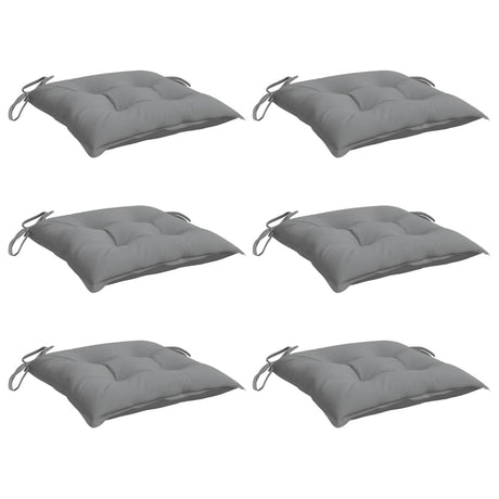 VidaXL coussins de chaise 6 pcs 40x40x7 cm tissu oxford gris