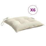 Vidaxx coussins de chaise 6 pcs 40x40x7 cm tissu blanc crème