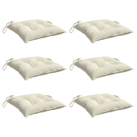 Vidaxx coussins de chaise 6 pcs 40x40x7 cm tissu blanc crème