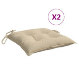 VidaXL coussins de chaise 2 pcs 40x40x7 cm tissu oxford beige