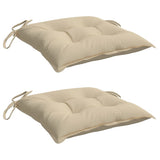 VidaXL coussins de chaise 2 pcs 40x40x7 cm tissu oxford beige
