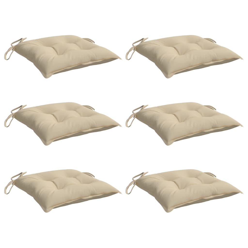 Vidaxx coussins de chaise 6 pcs 40x40x7 cm tissu oxford beige