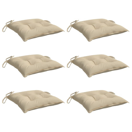 Vidaxx coussins de chaise 6 pcs 40x40x7 cm tissu oxford beige