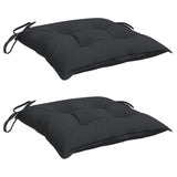 VidaXL coussins de chaise 2 pcs 40x40x7 cm tissu oxford noir