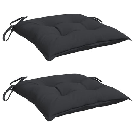 VidaXL coussins de chaise 2 pcs 40x40x7 cm tissu oxford noir