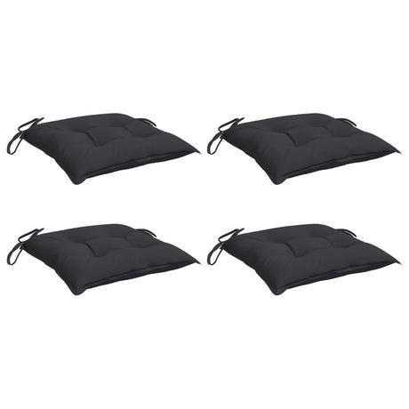 VidaXL coussins de chaise 4 pcs 40x40x7 cm tissu oxford noir