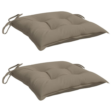 VidaXL coussins de chaise 2 pcs 40x40x7 cm tissu oxford taupe