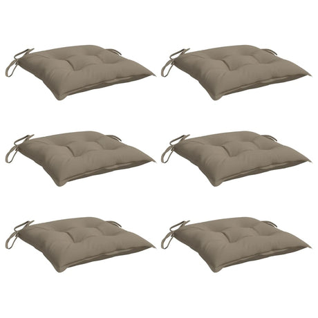 VidaXL coussins de chaise 6 pcs 40x40x7 cm tissu oxford taupe