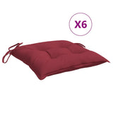 VidaXL coussins de chaise 6 pcs 40x40x7 cm tissu oxford rouge vin