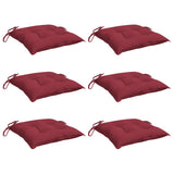 VidaXL coussins de chaise 6 pcs 40x40x7 cm tissu oxford rouge vin