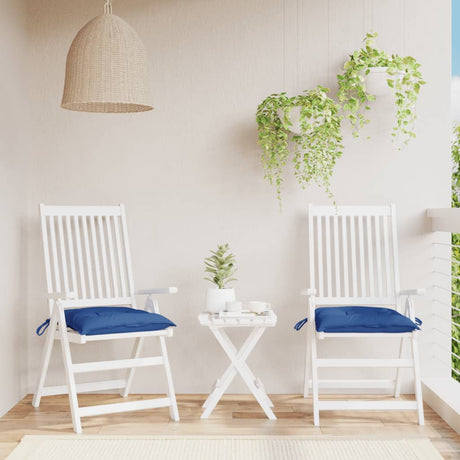 VidaXL coussins de chaise 2 pcs 40x40x7 cm tissu oxford bleu