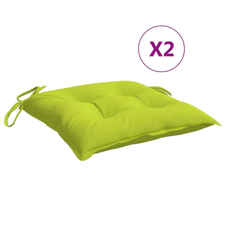 VidaXL coussins de chaise 2 pcs 40x40x7 cm tissu oxford vert vif