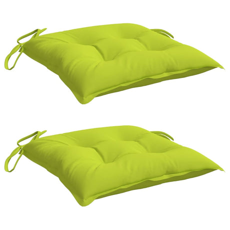 VidaXL coussins de chaise 2 pcs 40x40x7 cm tissu oxford vert vif