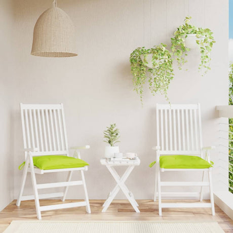 VidaXL coussins de chaise 2 pcs 40x40x7 cm tissu oxford vert vif
