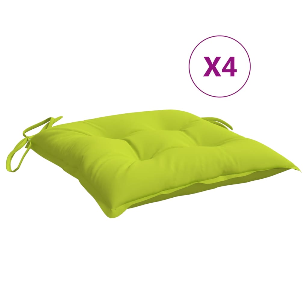 VidaXL coussins de chaise 6 pcs 40x40x7 cm tissu oxford vert vif