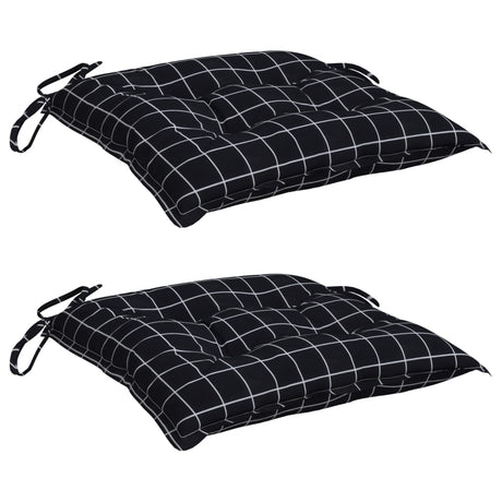 Vidaxx coussins de chaise 2 pcs motif losange 40x40x7 cm tissu noir