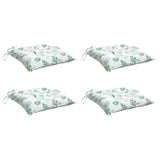 Polštáře židle Vidaxl 4 PCS vzorec listů 40x40x7 cm