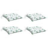 VidaXL Coussins de chaise 4 pcs motif feuille 40x40x7 cm tissu