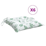 VidaXL Coussins de chaise 6 pcs motif feuille 40x40x7 cm tissu