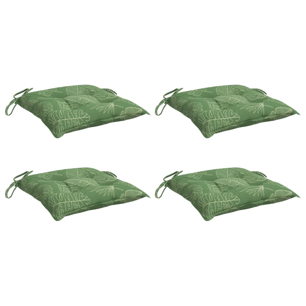 Vidaxx coussins de chaise 4 pcs motif feuille 40x40x7 cm tissu