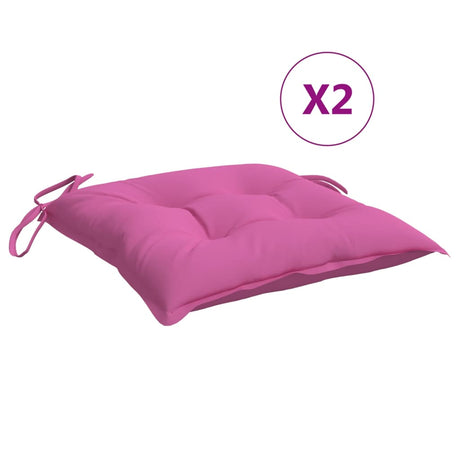 VidaXL coussins de chaise 2 pcs 40x40x7 cm tissu rose
