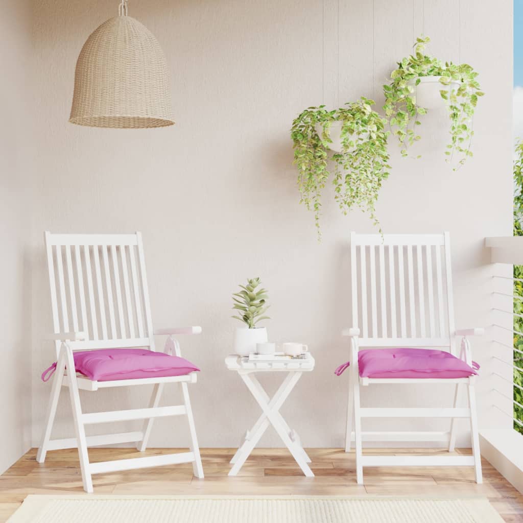 VidaXL coussins de chaise 2 pcs 40x40x7 cm tissu rose