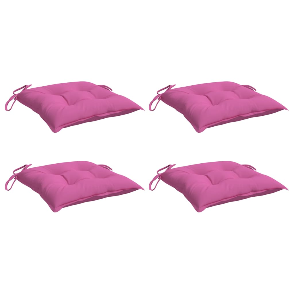 VidaXL coussins de chaise 4 pcs 40x40x7 cm tissu rose
