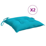 VidaXL coussins de chaise 2 pcs 40x40x7 cm tissu turquoise