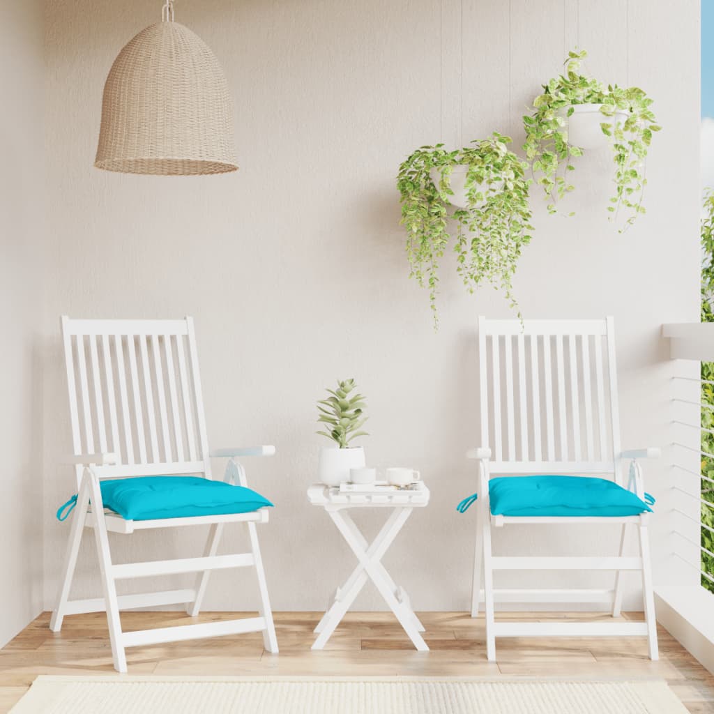 VidaXL coussins de chaise 2 pcs 40x40x7 cm tissu turquoise