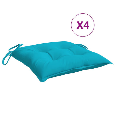 VidaXL coussins de chaise 4 pcs 40x40x7 cm tissu turquoise