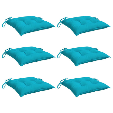 VidaXL coussins de chaise 6 pcs 40x40x7 cm tissu turquoise