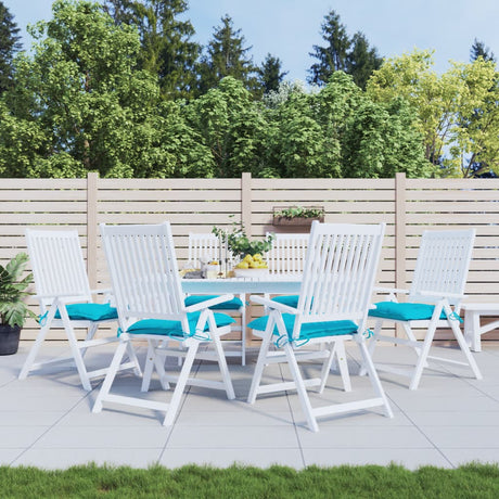 VidaXL coussins de chaise 6 pcs 40x40x7 cm tissu turquoise
