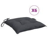 VidaXL coussins de chaise 6 pcs 50x50x7 cm tissu oxford anthracite