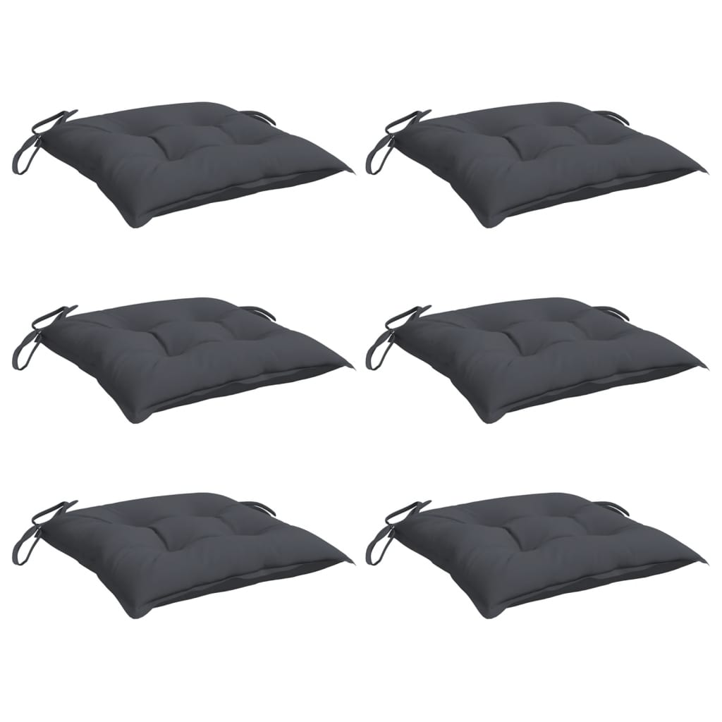 VidaXL coussins de chaise 6 pcs 50x50x7 cm tissu oxford anthracite