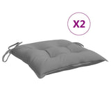 VidaXL coussins de chaise 2 pcs 50x50x7 cm tissu oxford gris
