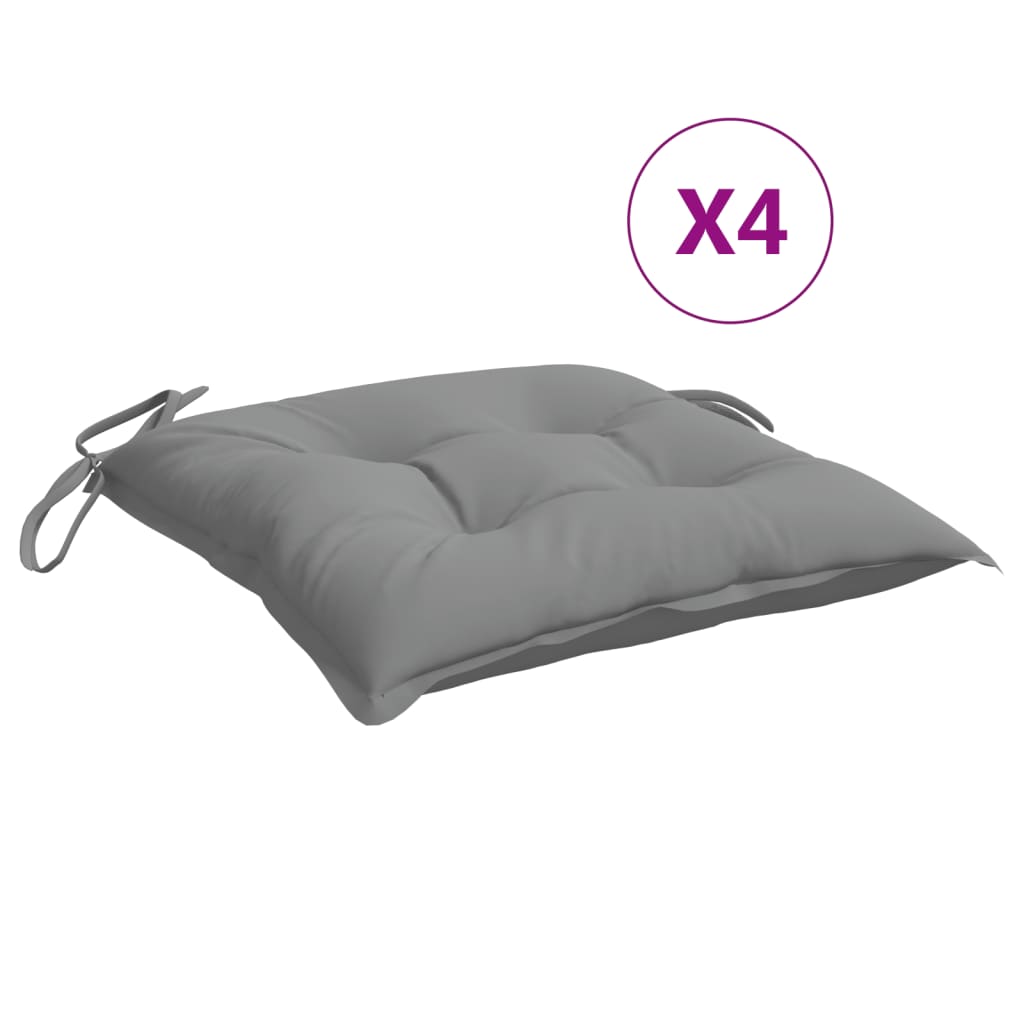 VidaXL coussins de chaise 4 pcs 50x50x7 cm tissu oxford gris