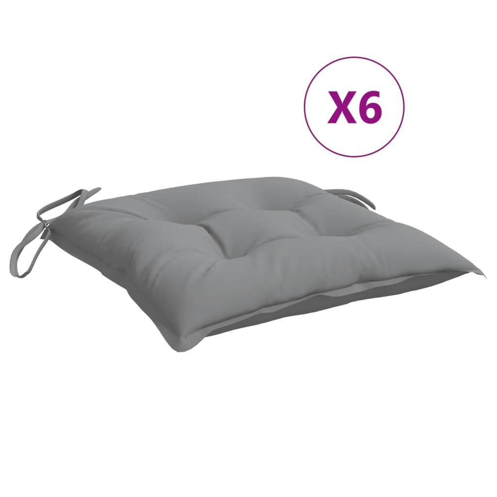 Vidaxx coussins de chaise 6 pcs 50x50x7 cm tissu oxford gris
