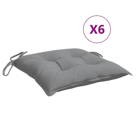 Vidaxx coussins de chaise 6 pcs 50x50x7 cm tissu oxford gris