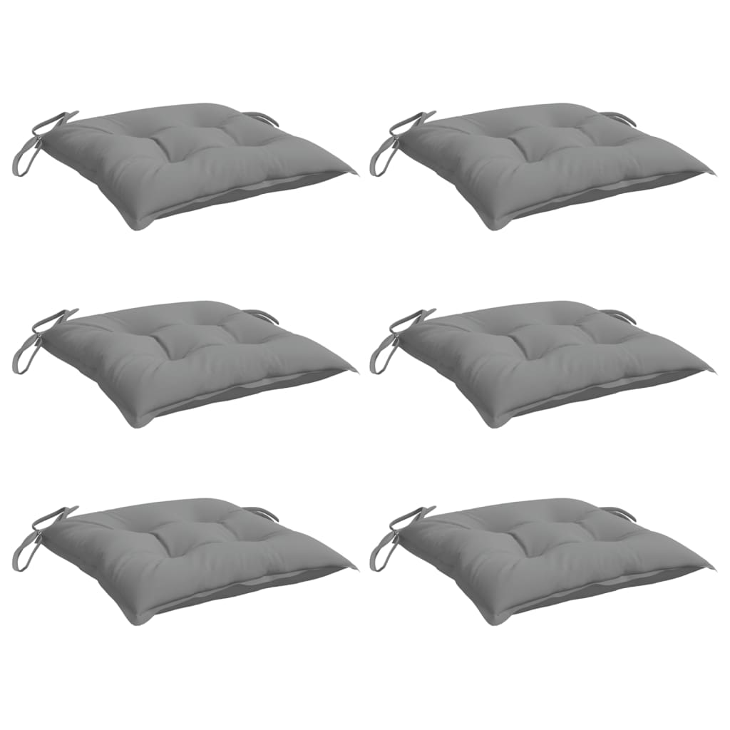 Vidaxx coussins de chaise 6 pcs 50x50x7 cm tissu oxford gris
