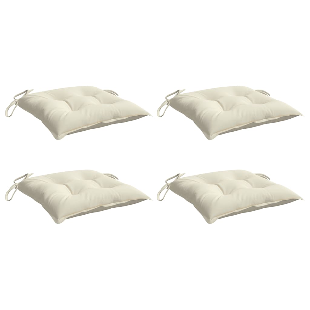 Vidaxx coussins de chaise 4 pcs 50x50x7 cm tissu oxford blanc crème